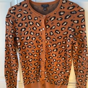 Cardigan - Ann Taylor Factory - animal print, size small
